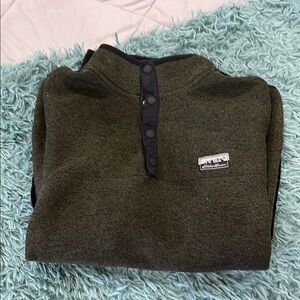 Eddie Bauer Green button Up Sweater with Mock Neck